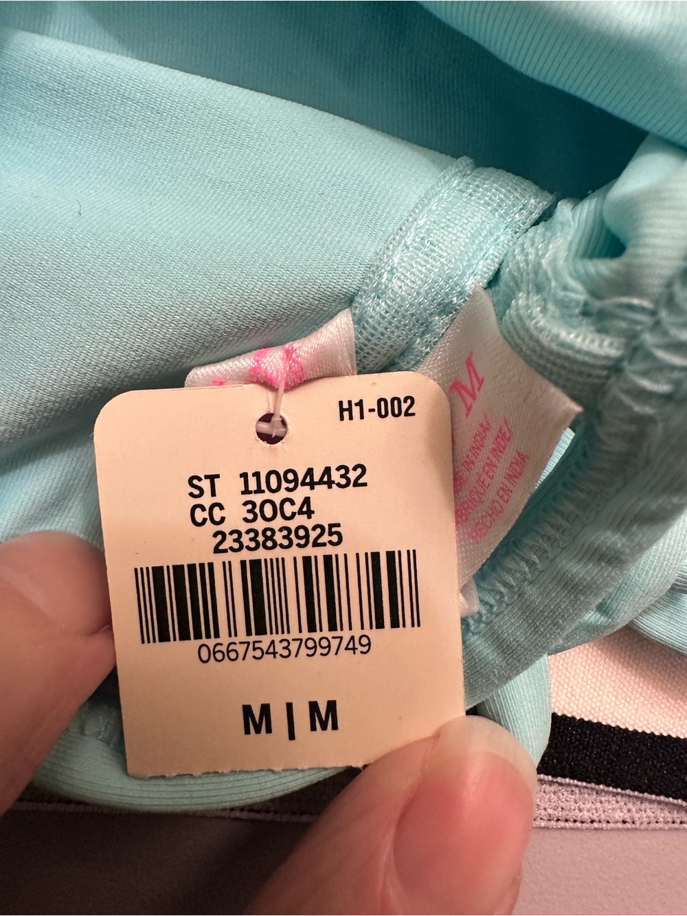 PINK Victoria's Secret Aqua Sports Bralette with Striped Elastic Band - Picture 5 of 7